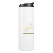 Elegant Gold Glitter Monogram Naam Thermosbeker (Gedraaid links)
