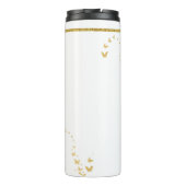 Elegant Gold Glitter Monogram Naam Thermosbeker (Achterkant)