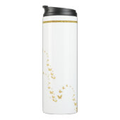 Elegant Gold Glitter Monogram Naam Thermosbeker (Geroteerd rechts)