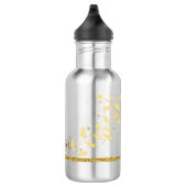 Elegant Gold Glitter Monogram Naam Waterfles (Rechts)