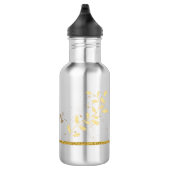 Elegant Gold Glitter Monogram Naam Waterfles (Rechts)