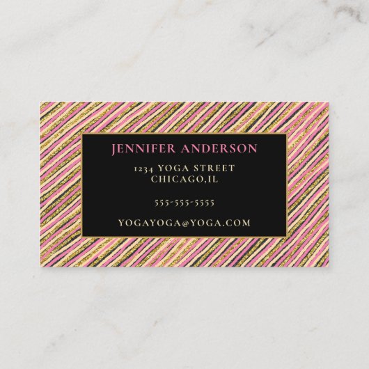 Elegant Gold Glitter Monogram op maat Visitekaartje (Achterkant)