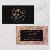 Elegant Gold Glitter Monogram op maat Visitekaartje (Voorkant / Achterkant)