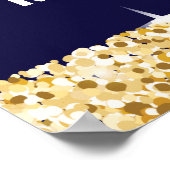 Elegant Gold Glitter Mousserende GraduPartij Poster (Hoek)
