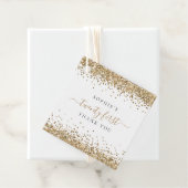 Elegant Gold Glitter Name 21e Hartelijk dank Bedankjes Labels (In situ)