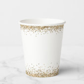 Elegant Gold Glitter Name Date Sweet Sixteen Papieren Bekers (Achterkant)