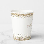 Elegant Gold Glitter Name Date Sweet Sixteen Papieren Bekers (Rechts)