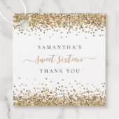 Elegant Gold Glitter Name Sweet Sixteen Bedankt Bedankjes Labels (Voorkant)