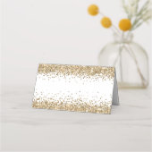 Elegant Gold Glitter Names Date Weddenschap Plaatskaartje (Achterkant)