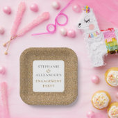 Elegant Gold Glitter Names Engagement Party Papieren Bordje (Feest)