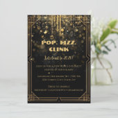 Elegant Gold Glitter New Year’s Eve Invitation Kaart (Staand voorkant)
