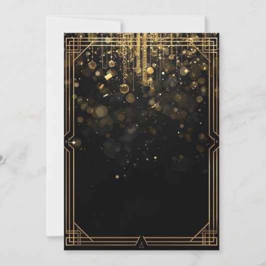 Elegant Gold Glitter New Year’s Eve Invitation Kaart (Achterkant)