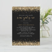 Elegant Gold Glitter - Nieuw jaar oud zwart Kaart (Staand voorkant)