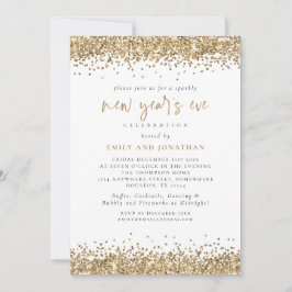 Elegant Gold Glitter - Nieuwe jaren oud wit Kaart