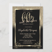 Elegant Gold Glitter Ombre 50e verjaardag Kaart (Voorkant)