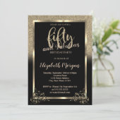 Elegant Gold Glitter Ombre 50e verjaardag Kaart (Staand voorkant)