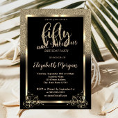 Elegant Gold Glitter Ombre 50e verjaardag Kaart