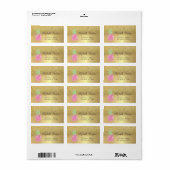 Elegant Gold Glitter Ombre Waterverf Pineappel Etiket (Full Sheet)