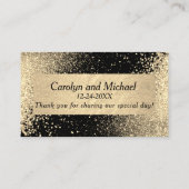 Elegant Gold Glitter op zwart Plaatskaartje (Achterkant)