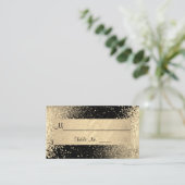 Elegant Gold Glitter op zwart Plaatskaartje (Staand voorkant)