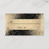Elegant Gold Glitter op zwart Plaatskaartje (Voorkant)