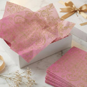 Elegant Gold Glitter-Ornamenten op roze gradiënt Tissuepapier