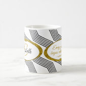 Elegant Gold Glitter Oval, gepersonaliseerd monogr Koffiemok (Center)