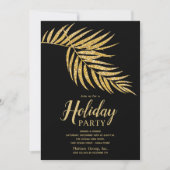 Elegant Gold Glitter Palm Holiday Kerstmis Kaart (Voorkant)