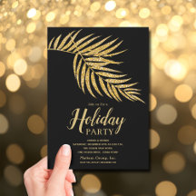 Elegant Gold Glitter Palm Holiday Kerstmis