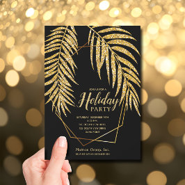 Elegant Gold Glitter Palm Holiday Kerstmis Kaart