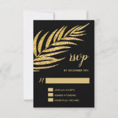 Elegant Gold Glitter Palm Holiday Kerstmis RSVP Kaartje (Voorkant)