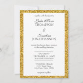 Elegant Gold Glitter Party Wedding Invitation Aankondiging (Voorkant)