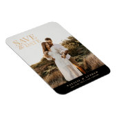 Elegant Gold Glitter Photo Save the Date Magneet (Rechterzijde)