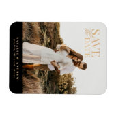 Elegant Gold Glitter Photo Save the Date Magneet (Horizontaal)