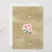 Elegant Gold Glitter Pink Blush Floral Weddenschap Kaart (Achterkant)