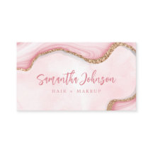 Elegant Gold Glitter Pink Marble Swirl Waterverf