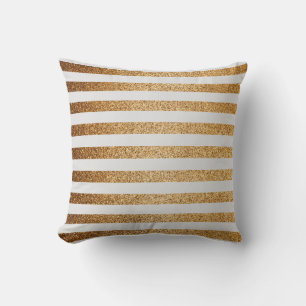 Elegant Gold Glitter Pinstripes Stripe Pattern Kussen
