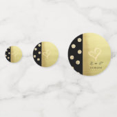 Elegant Gold Glitter Polka Dots, Black, Love Name Confetti (Voorkanten)