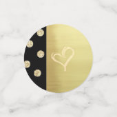 Elegant Gold Glitter Polka Dots, Black, Love Name Confetti (Kleine voorkant)