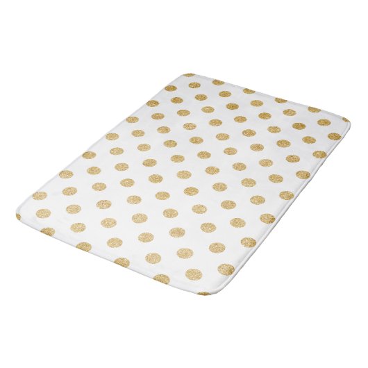 Elegant Gold Glitter Polka Dots Pattern Badmat (Gekanteld)