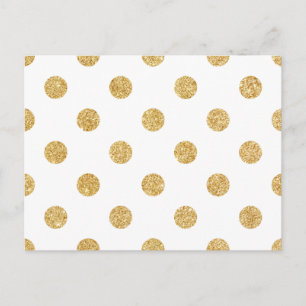 Elegant Gold Glitter Polka Dots Pattern Briefkaart