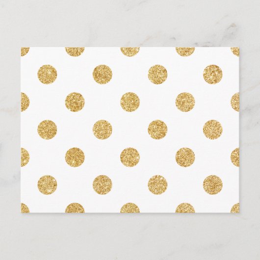 Elegant Gold Glitter Polka Dots Pattern Briefkaart (Voorkant)