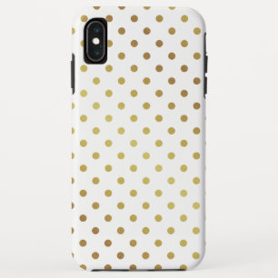 Elegant Gold Glitter Polka Dots Pattern iPhone XS Max Hoesje