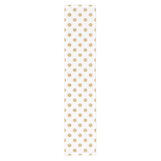 Elegant Gold Glitter Polka Dots Pattern Korte Tafelloper (Voorkant)