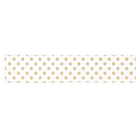 Elegant Gold Glitter Polka Dots Pattern Korte Tafelloper (Horizontaal)