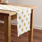 Elegant Gold Glitter Polka Dots Pattern Korte Tafelloper (Voorbeeld)