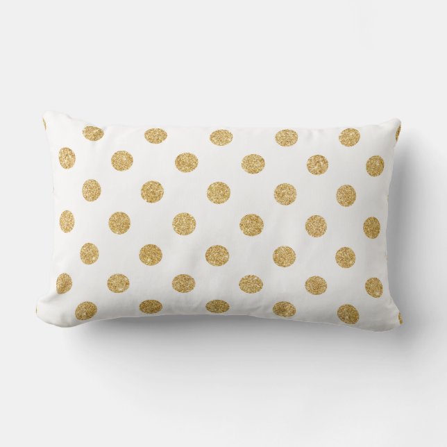 Elegant Gold Glitter Polka Dots Pattern Kussen (Voorkant)