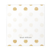 Elegant Gold Glitter Polka Dots Pattern Notitieblok (Voorkant)