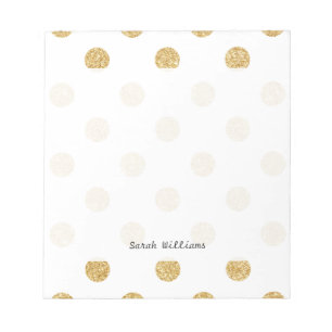 Elegant Gold Glitter Polka Dots Pattern Notitieblok