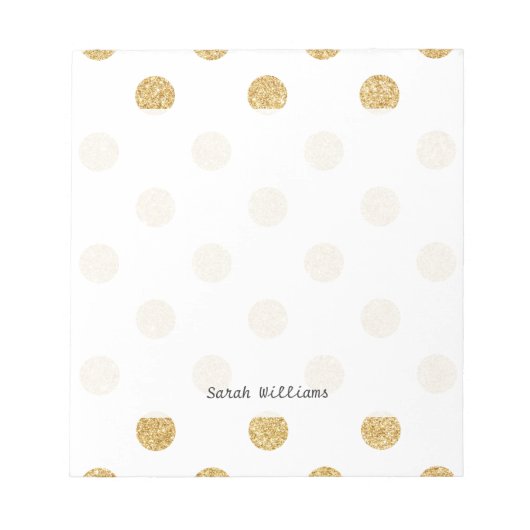 Elegant Gold Glitter Polka Dots Pattern Notitieblok (Voorkant)